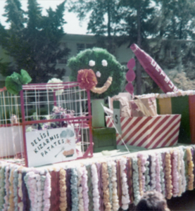 A parade at Incirlik for Oktoberfest 1973, every squadron had a float.